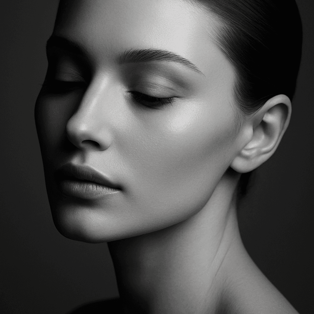 Retrato elegante en tonos grises