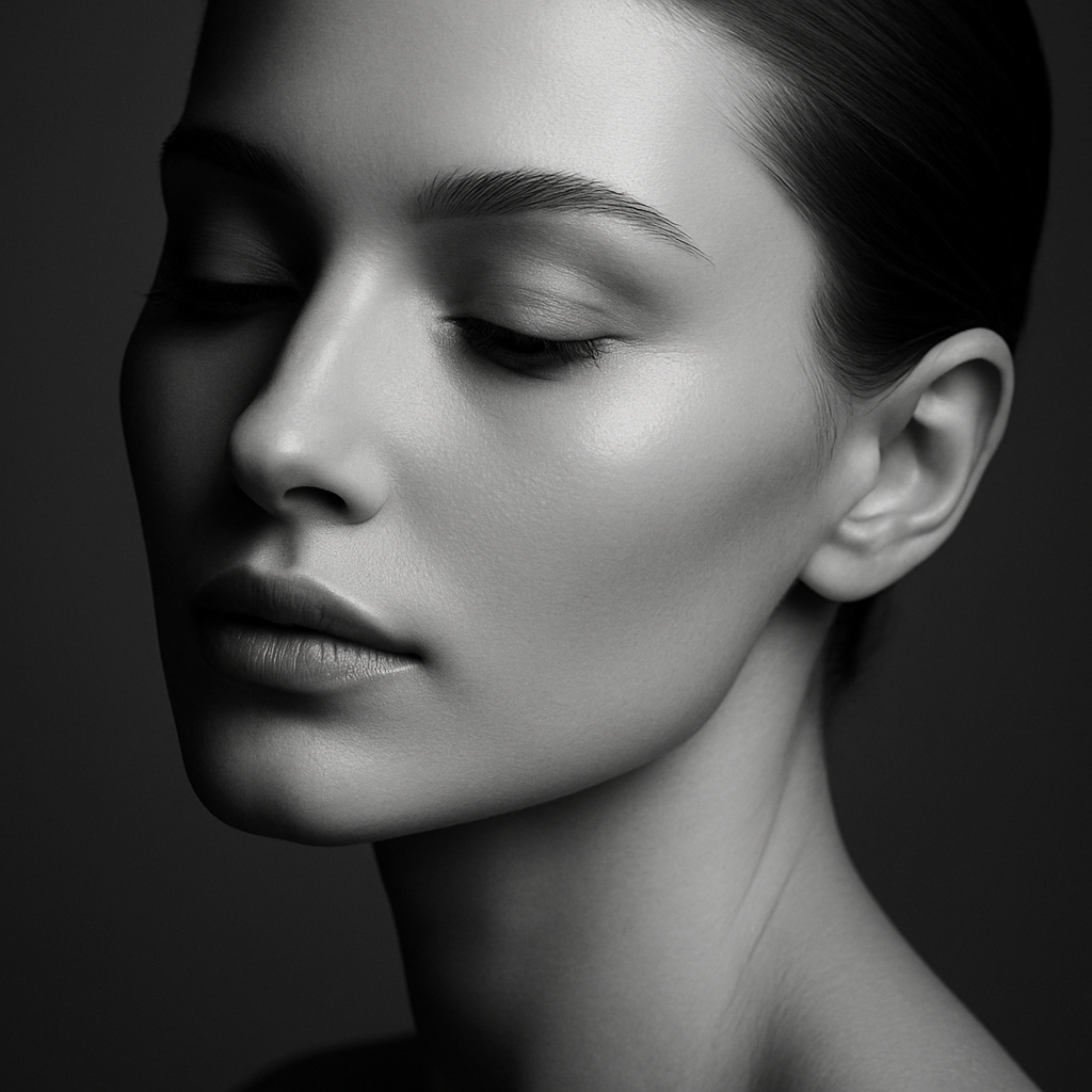 Retrato elegante en tonos grises